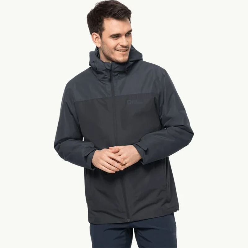 Jackwolfskin Taubenberg 3 in 1 Jacket Mens in Phantom-4